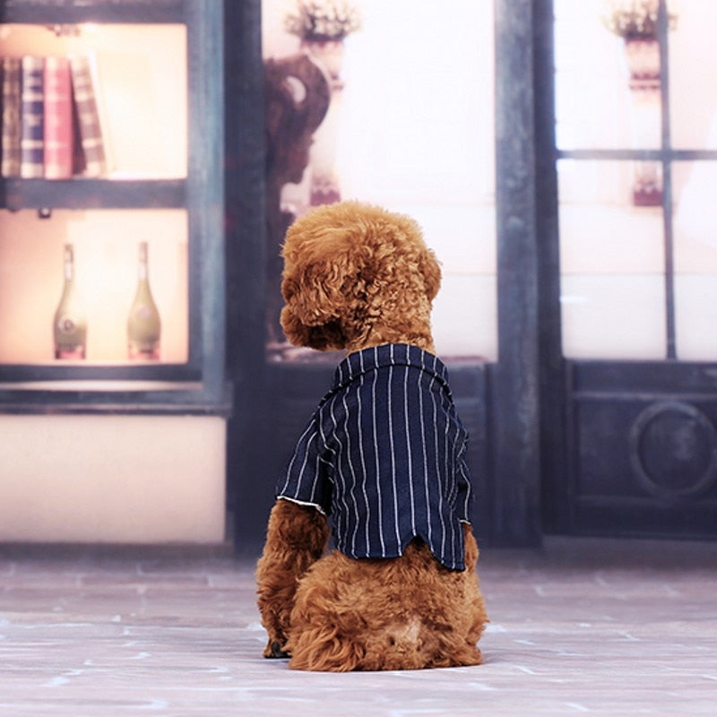 Dog Clothes Pet Shirt Striped Suit Jacket Coat Wedding Tuxedo Suit With Bow Tie Clothing 200