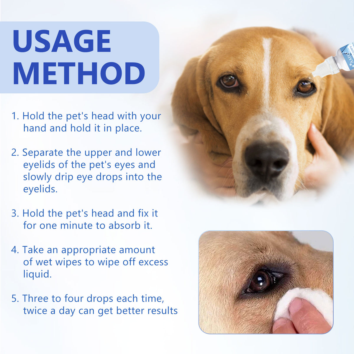 Pet Eye Drops, Cats And Dogs Eye Cleaning Care Pet Eye Wash Tear Stain Remover