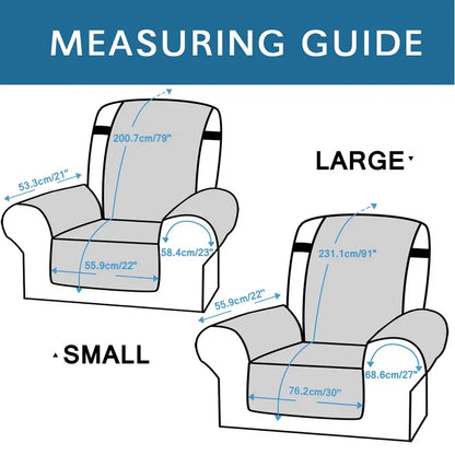 Waterproof Recliner Cover Snap Fixed Pet Dog Kids Sofa Mat Couch Slipcovers For Living Room Dustproof Furniture Protector Covers