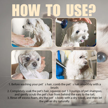 Pet Shampoo, Gentle Cleansing Of Pet Cat And Dog Hair With Smooth Unknotted Shampoo