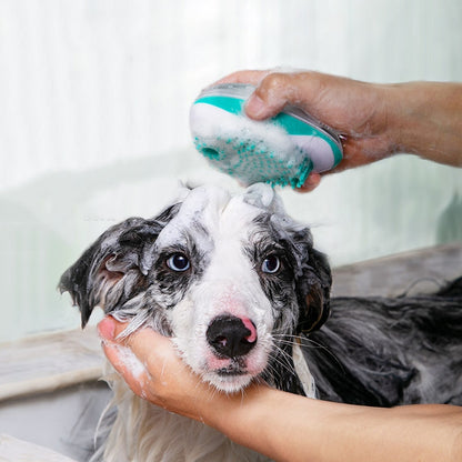 Pet Dog Bath Brush Comb Pet SPA Massage Brush Soft Silicone Dogs Cats Shower Hair Grooming Cmob Dog Cleaning Tool Pet Supplies
