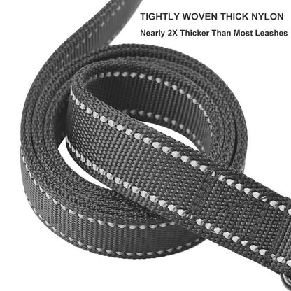 Dog Leash Rope Reflective Two Handle Small Medium Large Pet Lead Rope Nylon Durable Walking Running Training