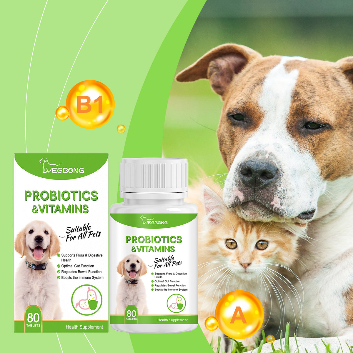 Pet Probiotic Tablets Improve Gut Health And Promote Nutritional Absorption Of Pet Care Supplements