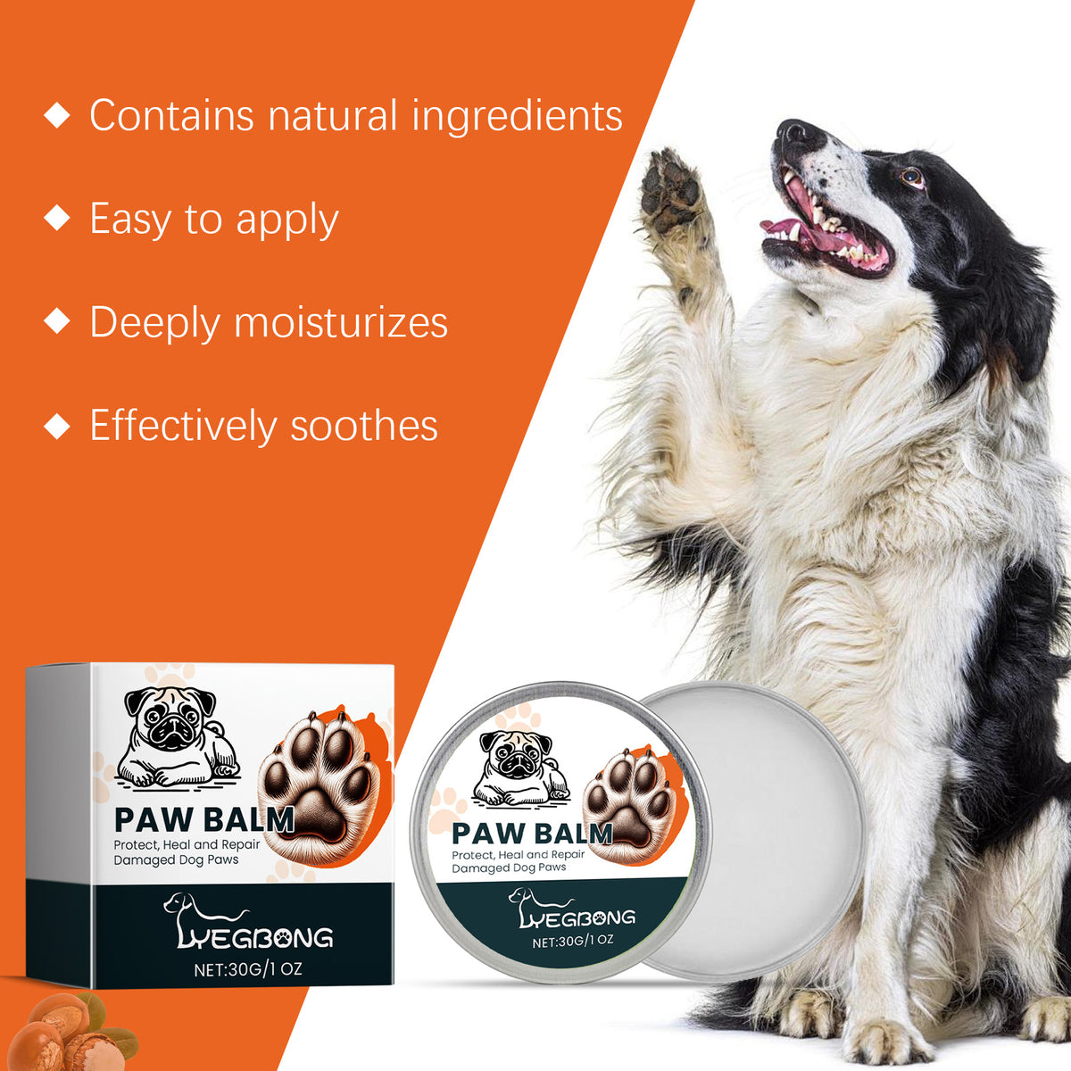 Yegbong Dog Paw Cream Pet Paw Moisturizing Foot Cream Dog Foot Moisturizing Nose Care Cream