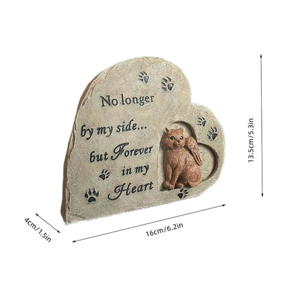 Heart shaped Pet Kitten Monument Outdoor Kitten