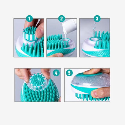 Pet Dog Bath Brush Comb Pet SPA Massage Brush Soft Silicone Dogs Cats Shower Hair Grooming Cmob Dog Cleaning Tool Pet Supplies