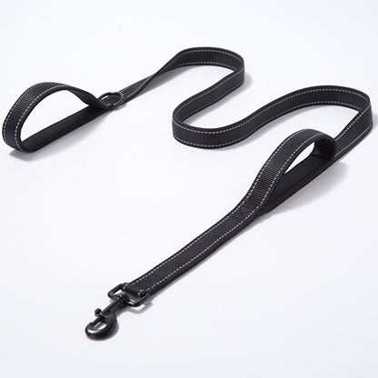 Dog Leash Rope Reflective Two Handle Small Medium Large Pet Lead Rope Nylon Durable Walking Running Training